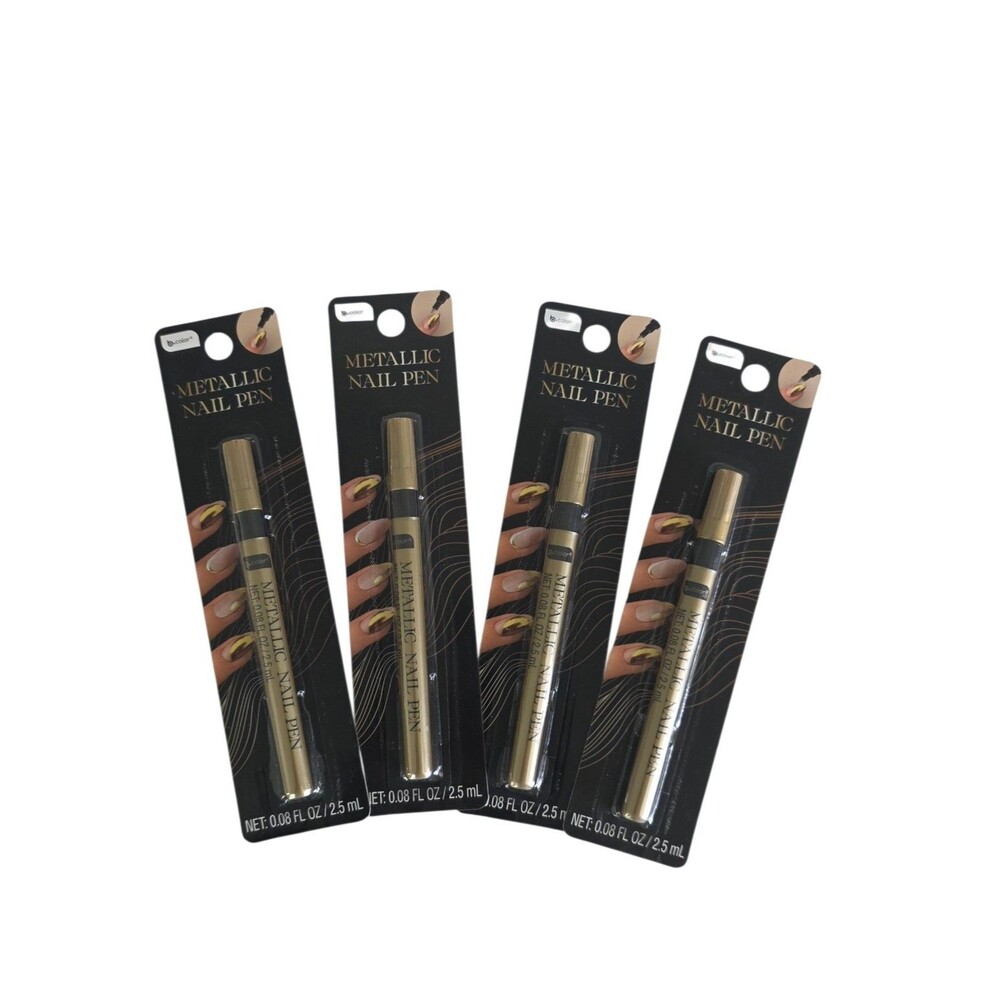 B. Color Metallic Nail Pen Gold,Lot Of 4